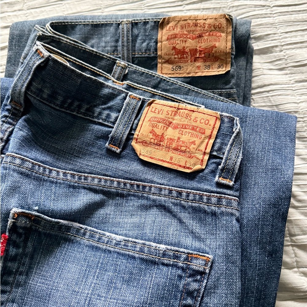 2 PAIR!! Levi's 569 Men's Classic Denim Jeans 38x30